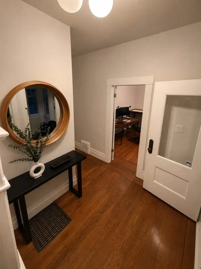 The entrance, from the stairs