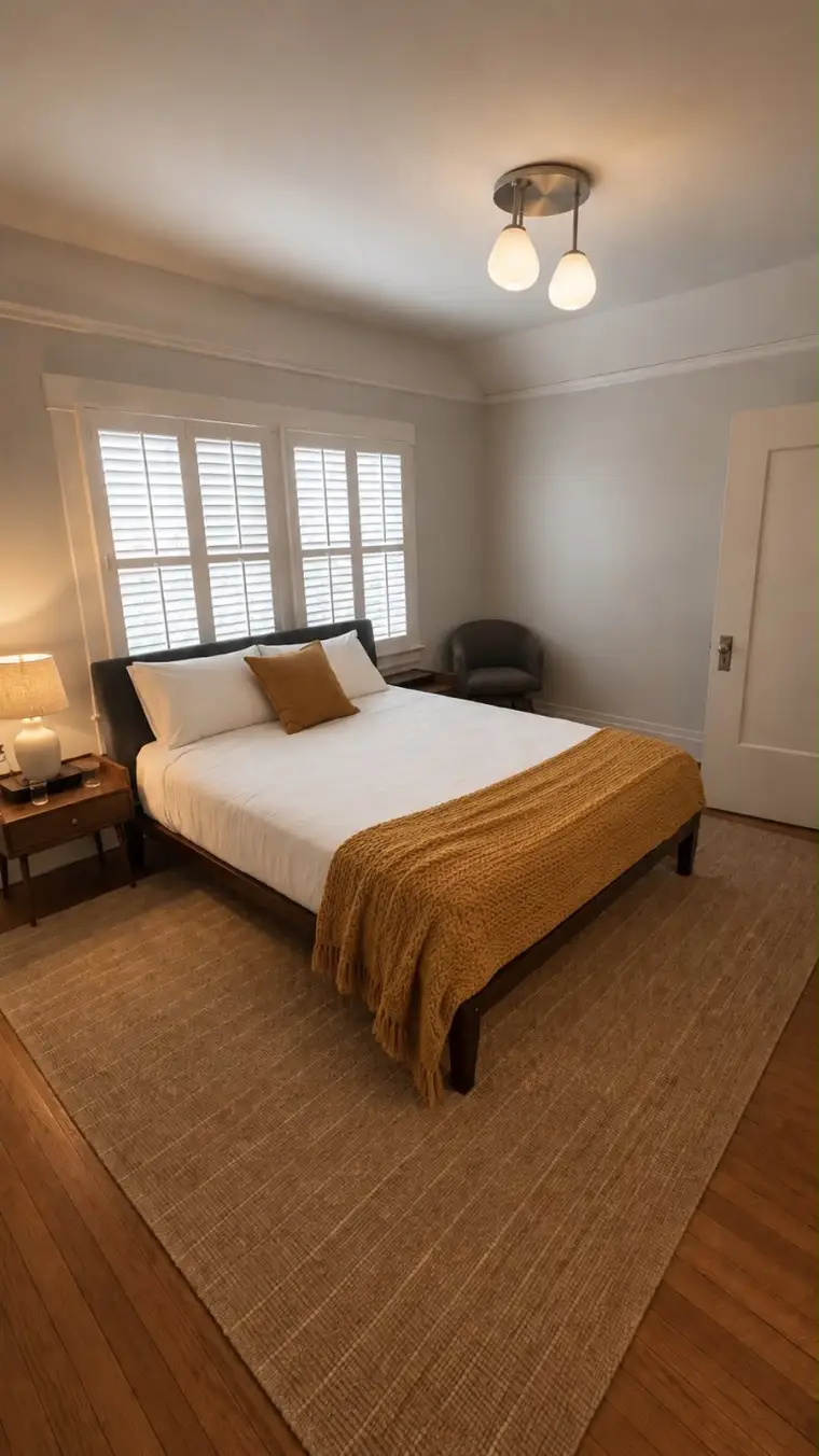 Upstairs bedroom beside the master — a glimpse of the Golden Gate