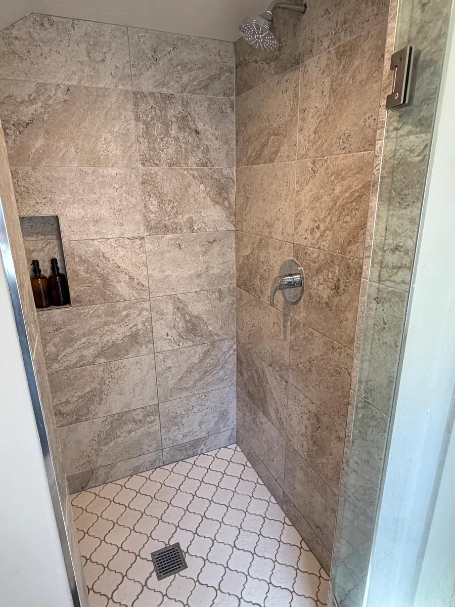 The master ensuite's walk-in shower