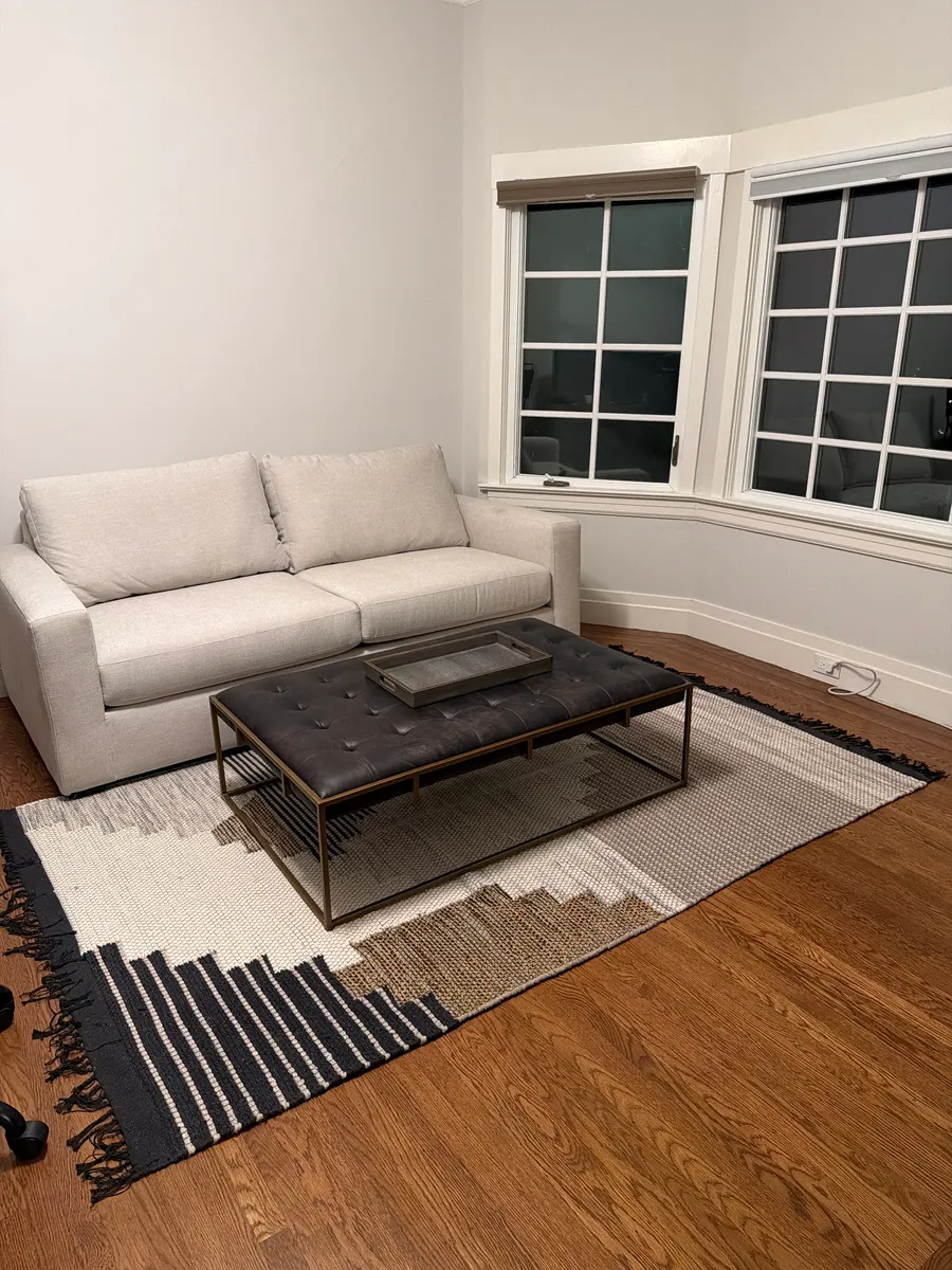 The media room's sitting area
